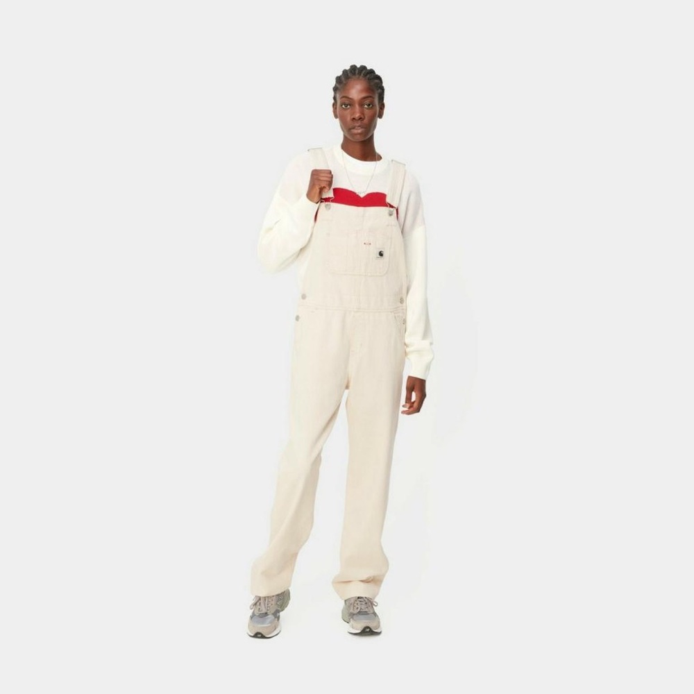 Carhartt WIP Women's Bib Overall Straight - Twill | Natural (stone washed)